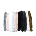 Soft Rex Rabbit Fur PomPom Neck Scarf Winter Scarf Real Fur Scarf